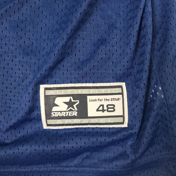 Vintage Dallas Cowboys Jersey Mens Medium Blue Starter Size 48 Troy Aikman #8 - Picture 2 of 8